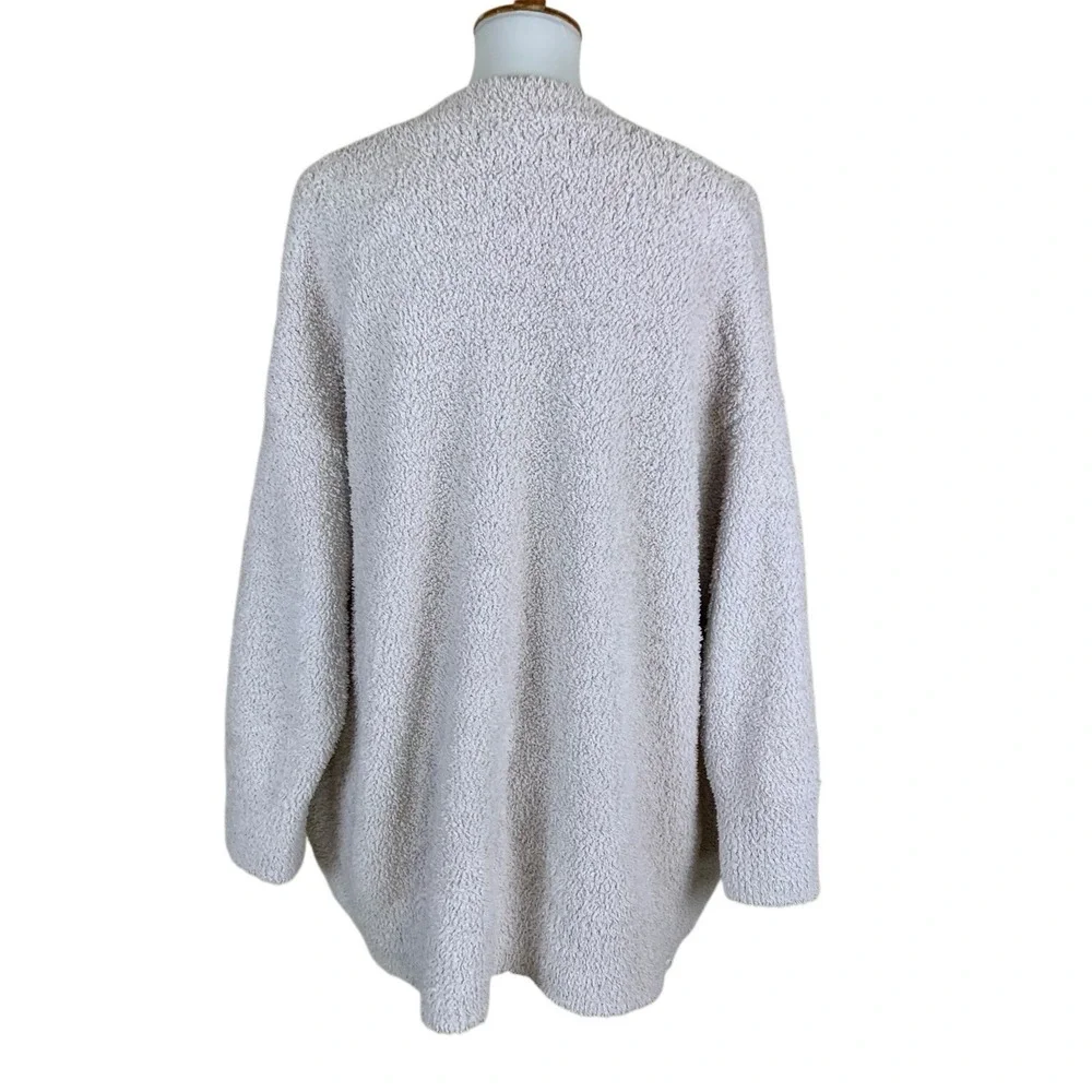 Barefoot‎ Dreams CozyChic Taupe Open Front Cardigan Soft Lounge S M